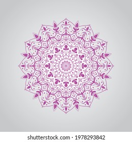 Ornamental Mandala Gradient Background Design. Decorative frame ornament in ethnic oriental style. Coloring book page.