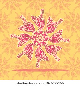 ornamental mandala hand draw vector seamless pattern