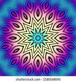 Ornamental mandala on colorful background