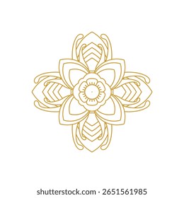 Ornamental mandala pattern featuring golden symmetrical floral motifs. Illustration vector design. EPS 10