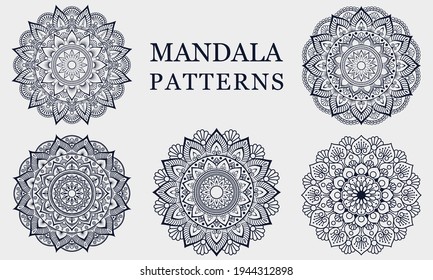 patrones de mandala ornamental con diseño único