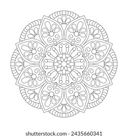 Ornamental mandala patterns with unique design for Coloring book page, vector file