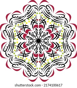 mandala ornamental vector rojo y verde