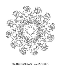 Página do livro de colorir modelo de mandala ornamental. Fácil Mandala colorir páginas do livro para adultos para relaxar, experiências dar alívio. Arquivo de vetor redimensionável