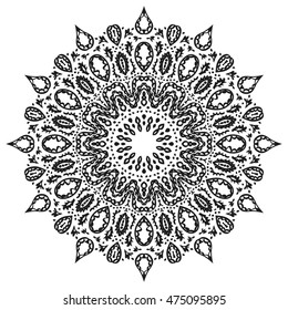Ornamental mandala. Vector hand drawn ethnic illustration.