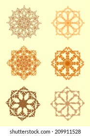 Ornamental mandalas, vector set