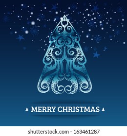Ornamental merry christmas background
