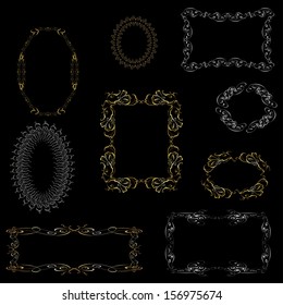 Ornamental metall  vector frame.