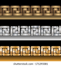 Ornamental metallic border's set, vector illustration for your design, eps10, 2 layers.
