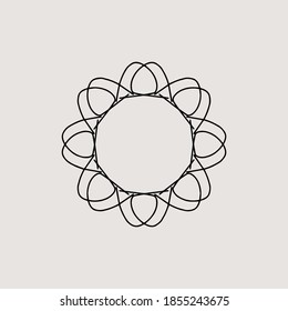 Ornamental, minimalist, unique and luxury frame logo. Perfect to Cosmetic logo, Botanical logo, etc.