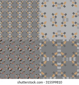  	Ornamental monochromatic patterns. Set. Grey gamma.