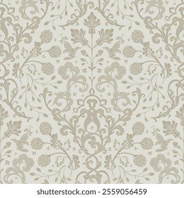 Ornamental monochrome pattern. Bespoke seamless background. Floral modern design.