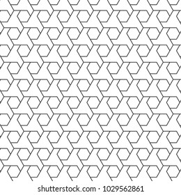 Ornamental mosaic hexagon based line pattern