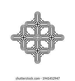 Ornamental Motif Design. Contemporary Decoration for Interior, Exterior, Carpet, Textile, Garment, Cloth, Silk, Tile, Plastic, Paper, Wrapping, Wallpaper, Pillow, Background, Ect. Vector Illustration