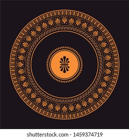Ornamental motifs that imitate Greek decorative patterns that are present on many baked clay vases created in Tuscany (Italy) by Etruscan artisans in remote times (IX-V century b.C.). Motif 2.