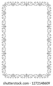 Ornamental Old Frame isolated on white background. Vintage Style