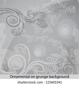 ornamental on grunge background