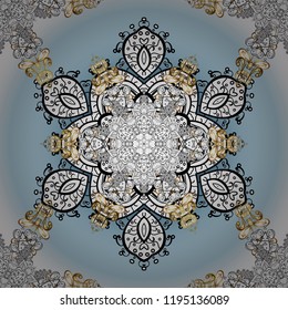 Ornamental oriental ornament in the style of baroque. Vector traditional classic golden ornamental pattern on neutral, white and black colors.