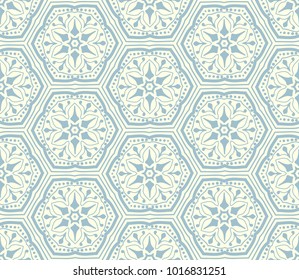 Ornamental Oriental pattern, elegant grey background
