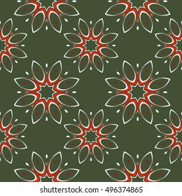 Ornamental Oriental seamless pattern. Ornament to decorate fabrics, tiles to floor and walls.