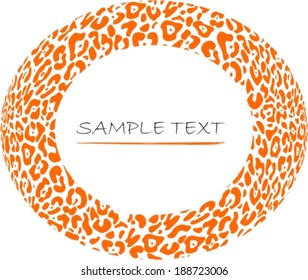 Ornamental oval frame with animal print