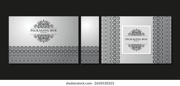 Diseño ornamental de la caja de empaquetado con la Plantilla floral decorativa del patrón