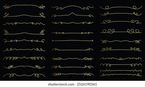 Ornamental Page border divider golden set for calligraphic aesthetic certificate design element	