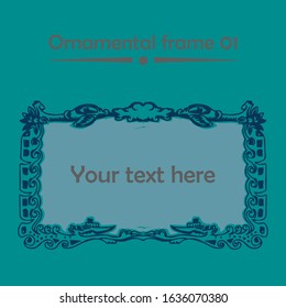 Ornamental page border in rough style vector hand draw