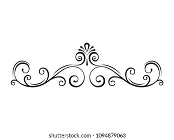 Ornamental page divider. Swirls, filigree calligraphic borders. Scroll, Curls. Decorative ornate frames. Vector illustration.