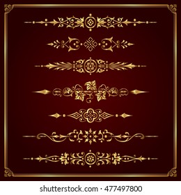Ornamental page dividers in gold