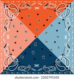 Ornamental paisley graphic for bandana or any design