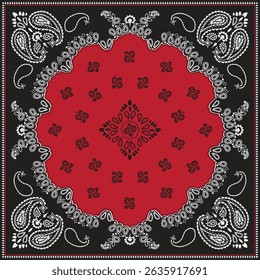 Ornamental paisley graphic for bandana or any design