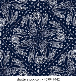 Ornamental paisley pattern, decoration floral ornament, boho paisley print, hand drawn seamless background, for wallpaper, wrapping, textile. Vector illustration