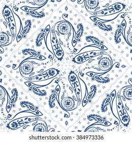 Ornamental paisley pattern, hand drawn seamless background, for wallpaper, wrapping, textile