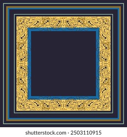 Ornamental paisley and striped graphic for bandana or any design