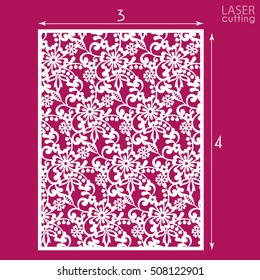 Ornamental panel with flower pattern, die cutting. 