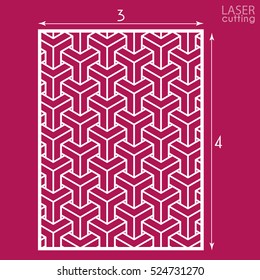 Ornamental panel with pattern, die cutting. May be use for laser cutting. Geometric thin line ornament. Template for invitation or greeting card. Cabinet fretwork panel. Metal design, wood carving.
