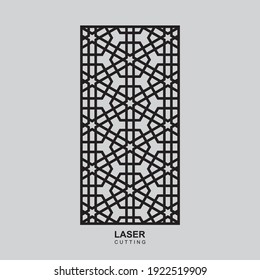 Ornamental panels with geometry pattern. Image suitable for laser cutting