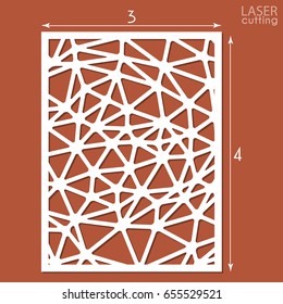 Ornamental panels template for cutting exterior. May be use for laser cutting. Silhouette geometric pattern. Cabinet fretwork polygonal perforated panel. Metal, paper or wood carving. Outdoor screen.