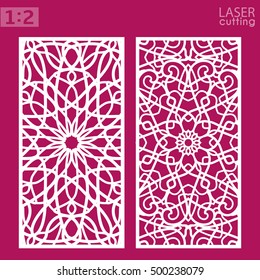 Ornamental panels template for cutting.  May be use for laser cutting. Lazer cut card. Silhouette pattern. Cutout paperwork. Cabinet fretwork panel. Lasercut metal panel. Wood carving.