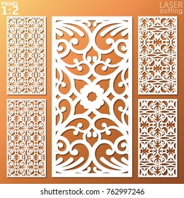 Ornamental Panels Template Set For Cutting. May Be Use For Laser Cutting. Lazer Cut Card. Silhouette Pattern. Cutout Paperwork. Cabinet Fretwork Panel. Lasercut Metal Panel. Wood Carving