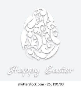 Ornamental paper easter egg background. Vector eps10. 