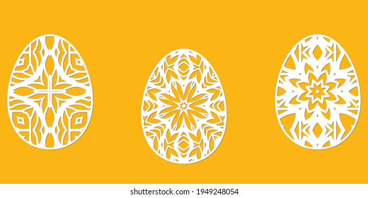Huevos de papel ornamental para las vacaciones de Pascua. Formato de vector