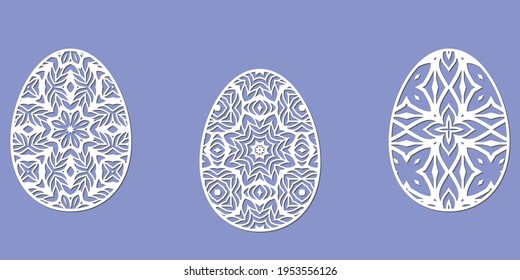 Huevos de papel ornamental para las vacaciones de Pascua. Formato de vector
