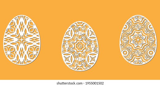 Huevos de papel ornamental para las vacaciones de Pascua. Formato de vector