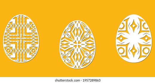 Huevos de papel ornamental para las vacaciones de Pascua. Formato de vector