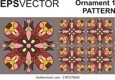 ornamental pattern 1 on a brown background