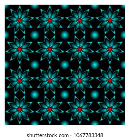 Ornamental pattern in abstract floral style