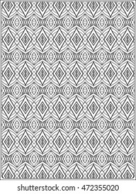 Ornamental pattern  Antistress relaxation Coloring book for adult and older children. Outline drawing coloring page.  Vector illustration. 