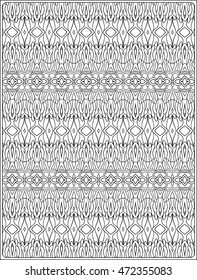 Ornamental pattern  Antistress relaxation Coloring book for adult and older children. Outline drawing coloring page.  Vector illustration. 